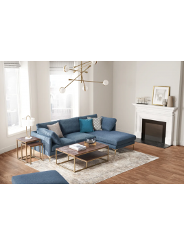 Seccional Geremi en tela Antifluido con 4 cojines decorativos