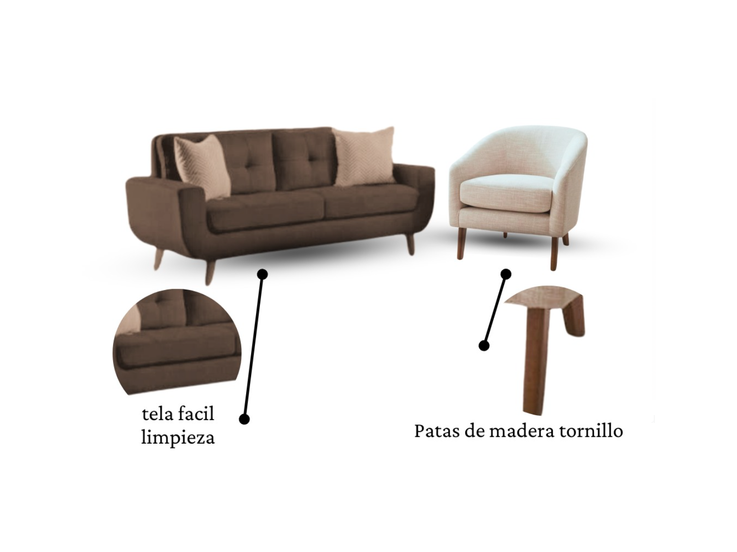 Sala moderni 2-1 solo en lmueble.com