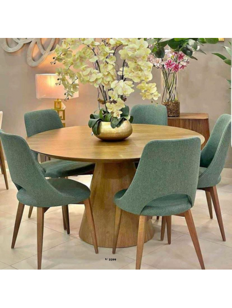 Juego de comedor marbella 5 silllas con base conica y tablero de madera tornillo