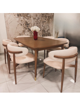Juego de comedor karla 8 sillas con tablero de madera tornillo