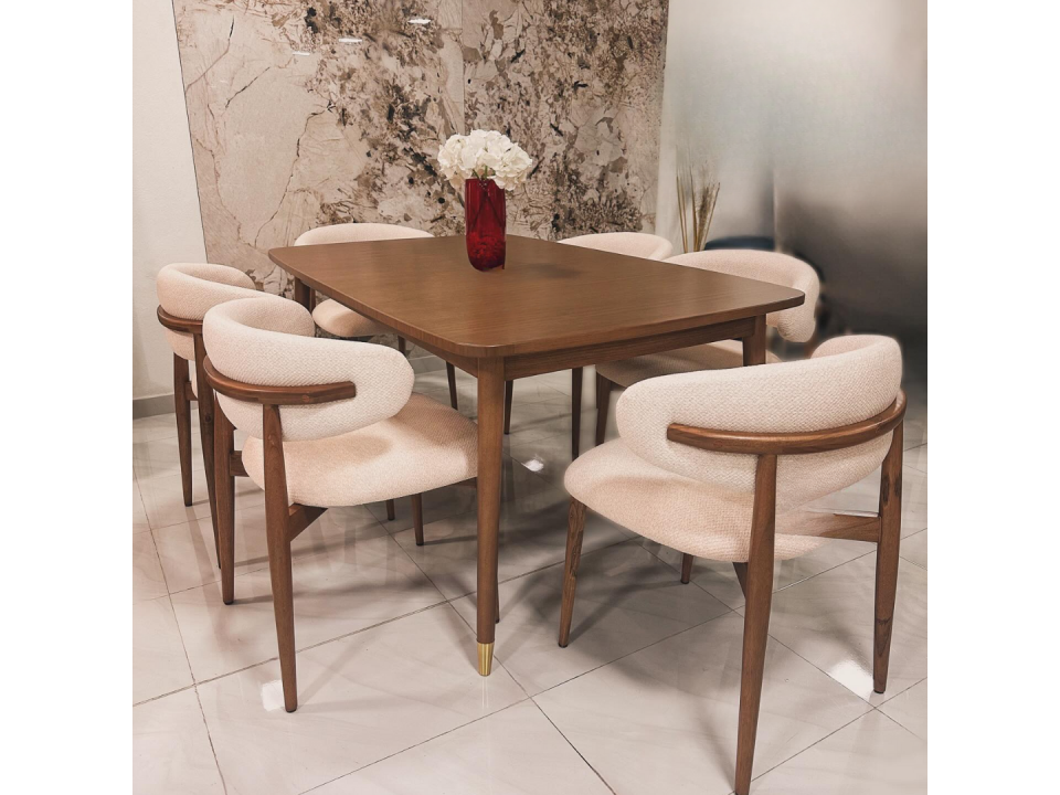 Juego de comedor karla 8 sillas con tablero de madera tornillo