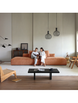 Sofá Modular Canela 4 cuerpos en Tela Antifluido lino