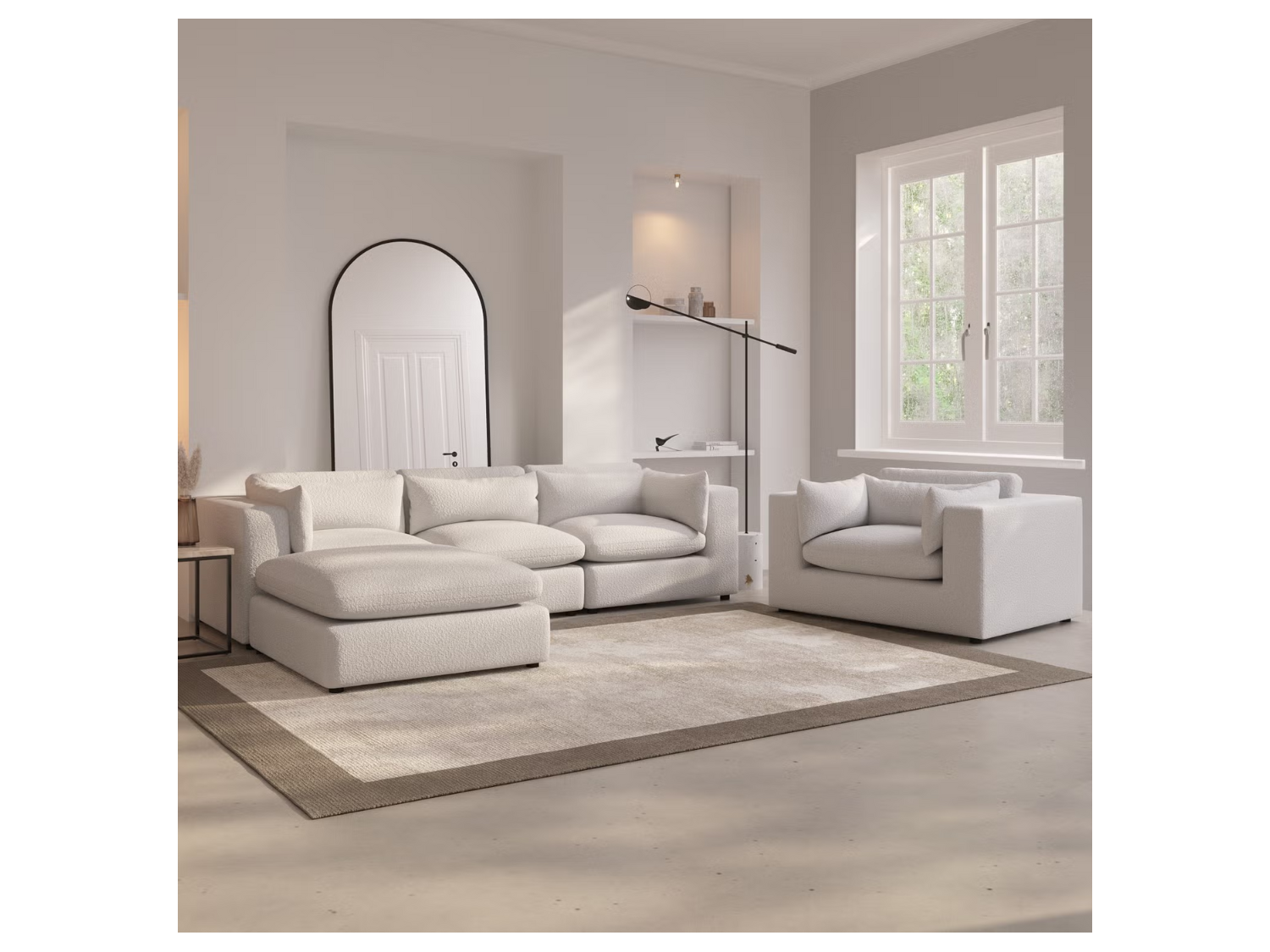 Seccional leticia con sillon con relleno extra soft