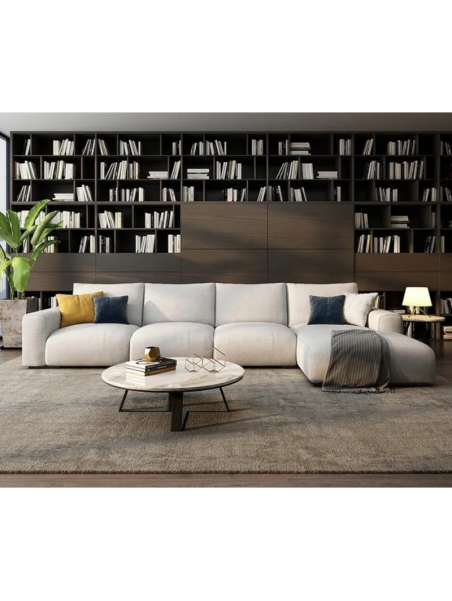 Seccional modular Letty de 4 piezas en tela lino antifluido