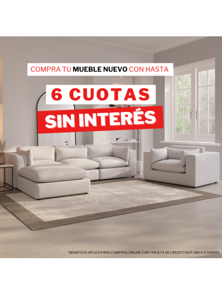 Seccional Leonida con butaca en tela lino antifluido