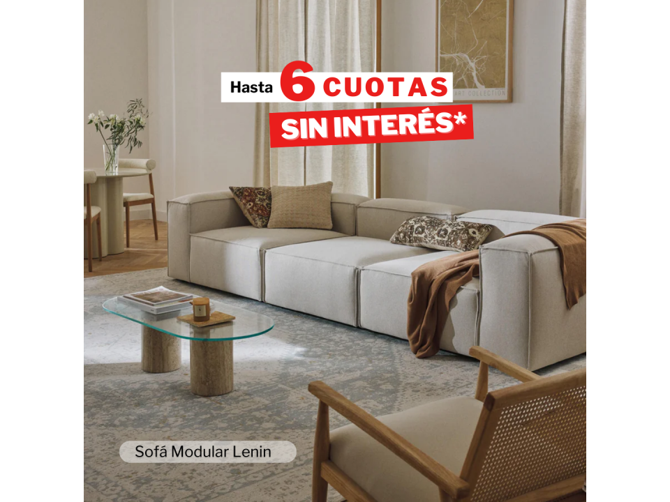 Sofá modular lenin en tela antifluido