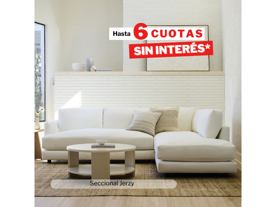Seccional JERZY en tela antifluido de 270 cm x 220 cm en L acolchado