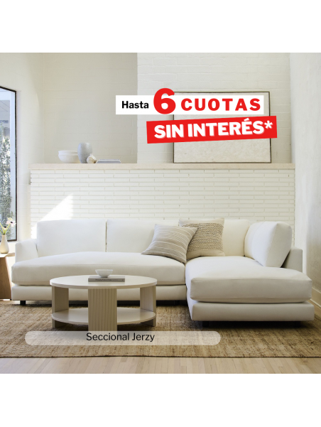 Seccional JERZY en tela antifluido de 270 cm x 220 cm en L acolchado