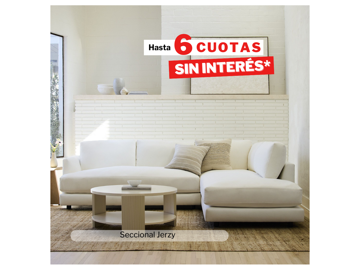Seccional JERZY en tela antifluido de 270 cm x 220 cm en L acolchado