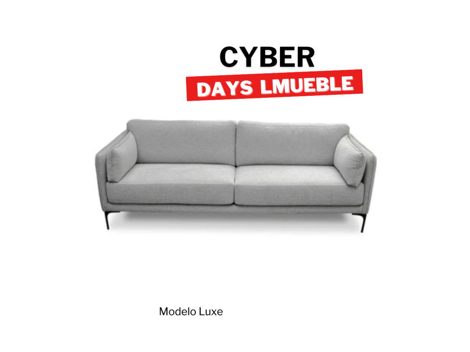 Sofa lineal  Lumi en tapiz chenille con patas de fierro
