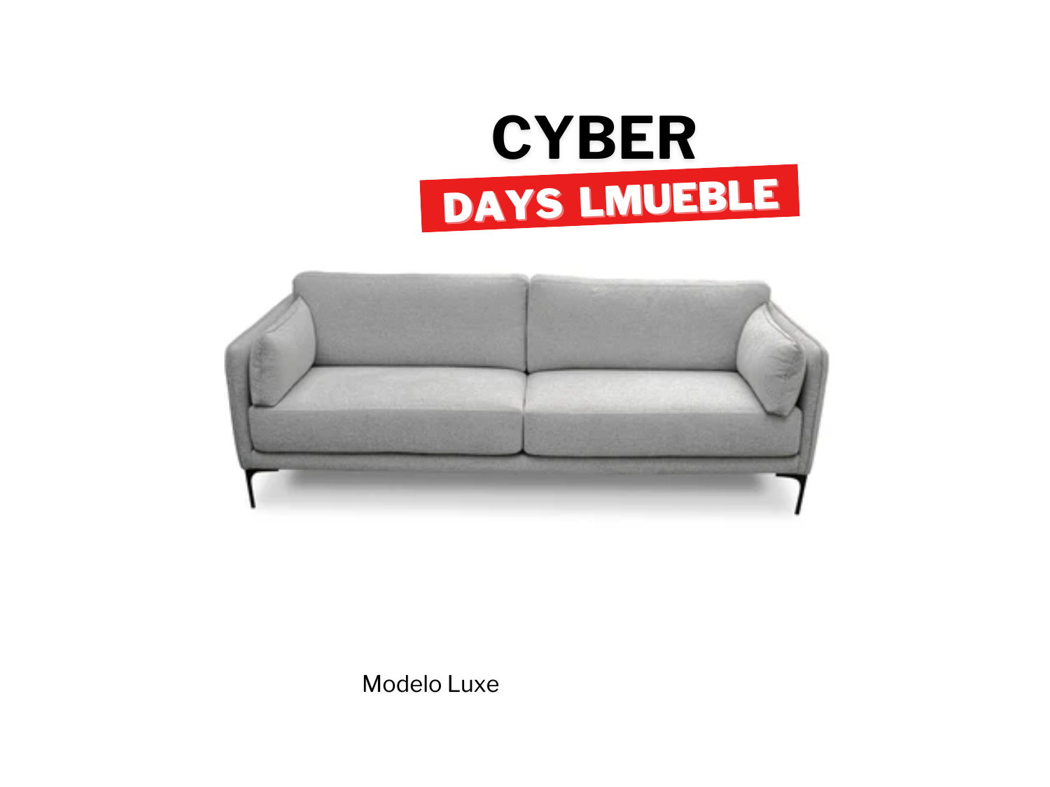 Sofa lineal  Lumi en tapiz chenille con patas de fierro