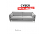 Sofa lineal  Lumi en tapiz chenille con patas de fierro
