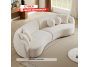 Sofa curvo navidad en tela boucle importado de 3 mts x 85 cm fondo
