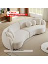 Sofa curvo navidad en tela boucle importado de 3 mts x 85 cm fondo