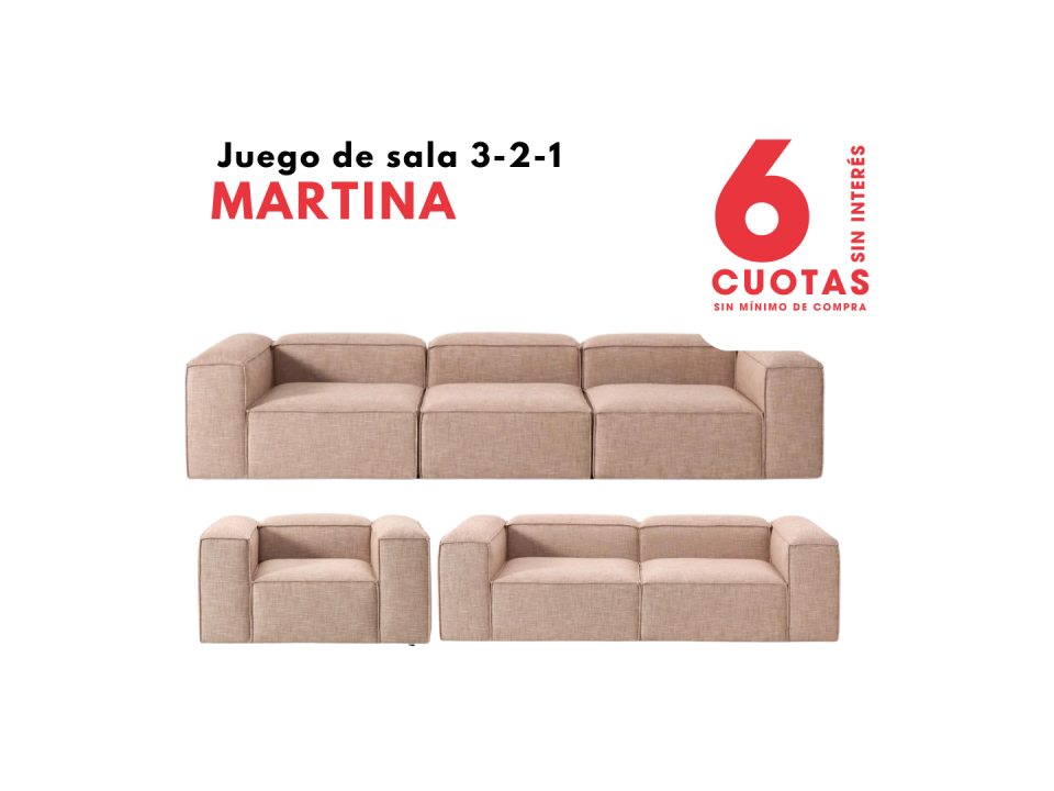 Juego de sala Modular Martina 3-2-1 Juego de sala Modular Martina 3-2-1