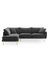 Seccional Génesis 275x190 cm con Patas de Acero Dorado con Tela lino antifluido
