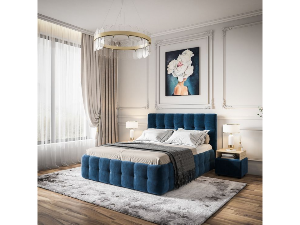 Juego de Dormitorio capri en tela chenille en cuotas sin intereses