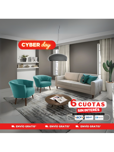 sala 3-1-1  karin con 2 butacas en tela chenille | sofas en cuotas