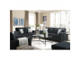 Mueble de Sala Italia 3-2-1 con banqueta en tela chenille