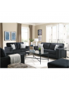 Mueble de Sala Italia 3-2-1 con banqueta en tela chenille