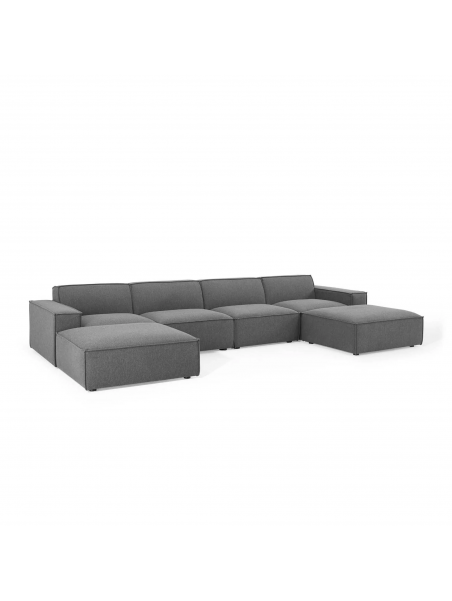 seccional modular universe en U en tela chenille