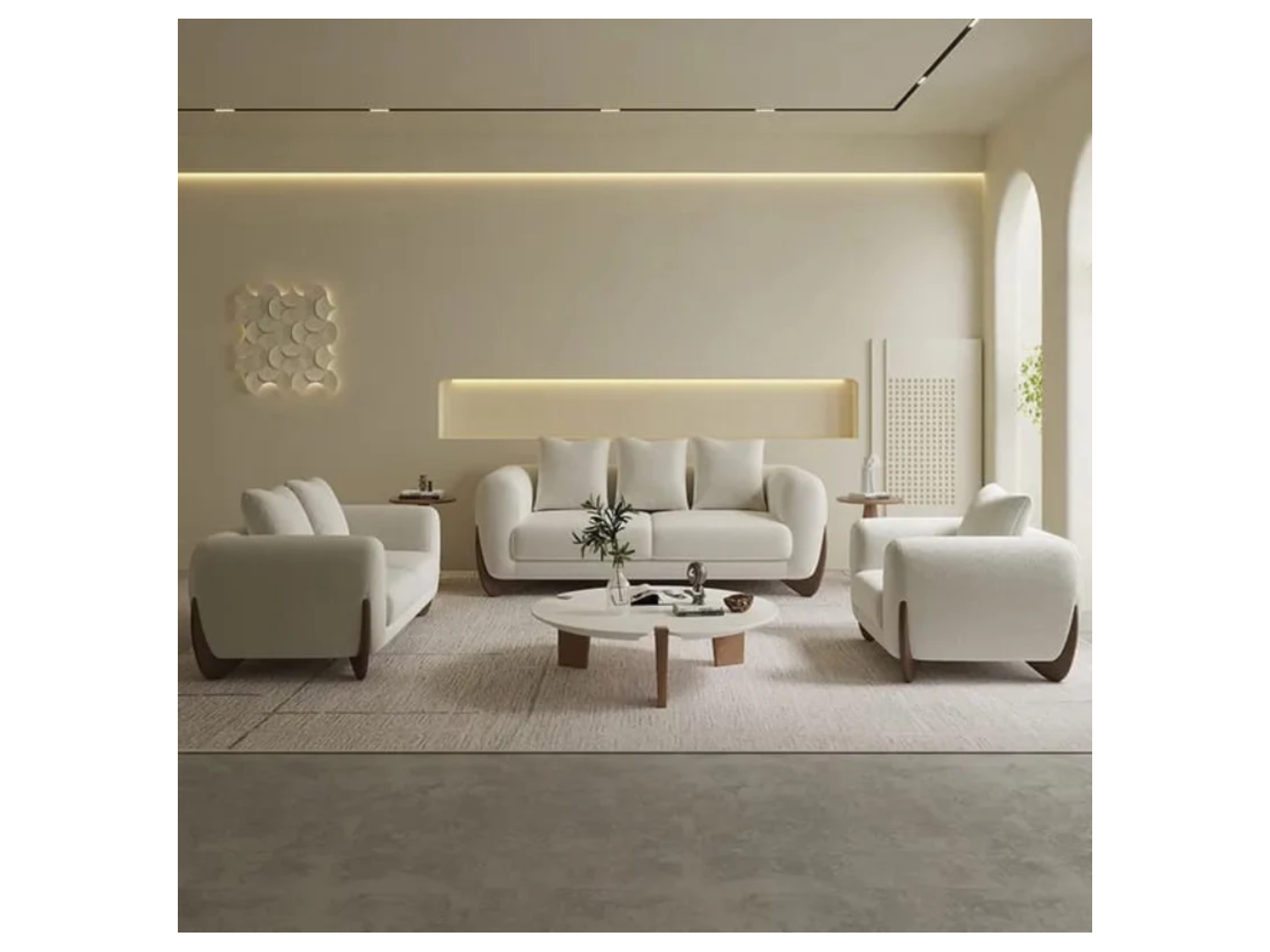 sala jessy 3-2-1 en tela lino antifluido