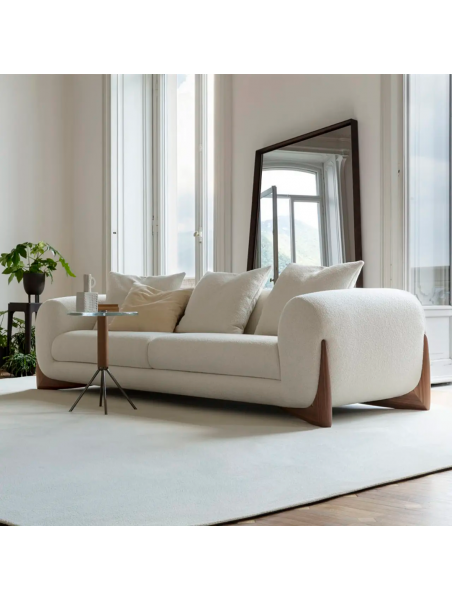 Sofa jessy moderno tapiz tela antifluido con patas especiales madera tornillo hasta en 6 cuotas sin intereses