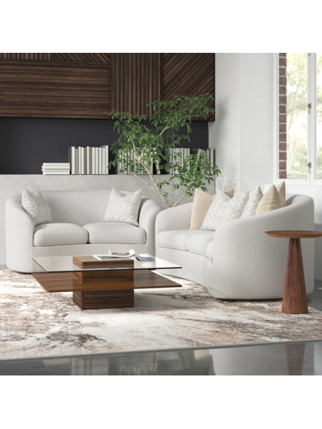 Juego de sala curvo quan 3-2 en tela chenille | muebles curvos hasta 6 cuotas sin intereses