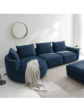 Sofá Seccional curvo Dessy en Terciopelo de 250 cm x 85 cm fondo + envio gratis
