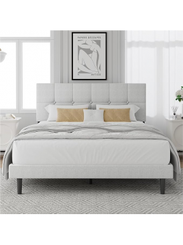 Cama LUXOR con cabecera tapizada en tela antifluido cama en cuotas