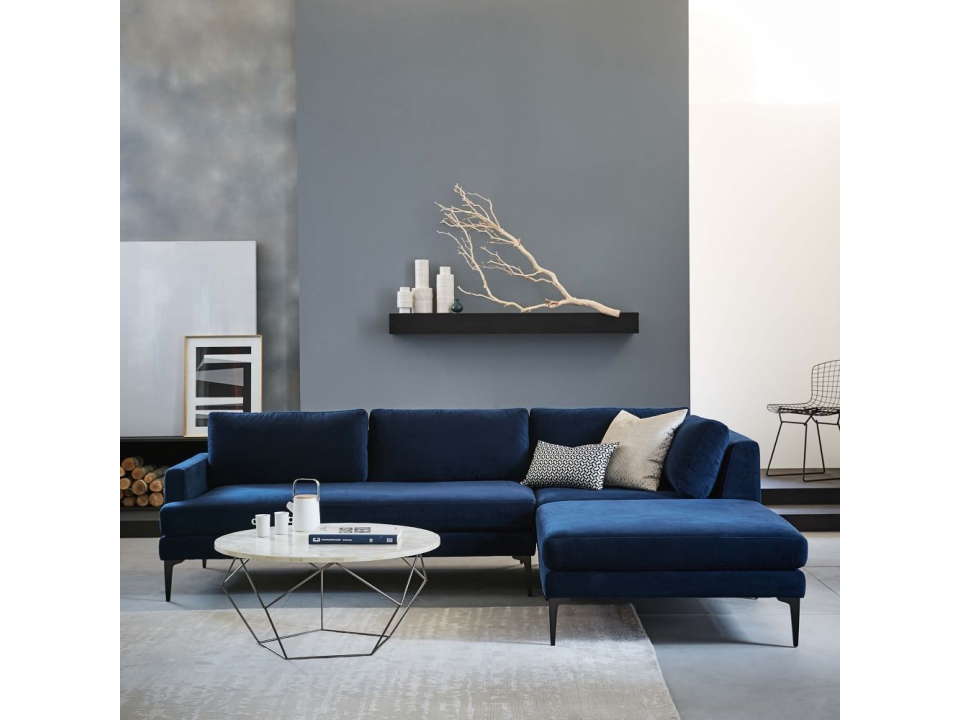 Seccional Dulanto en tela chenille antifluido | muebles en cuotas lmueble