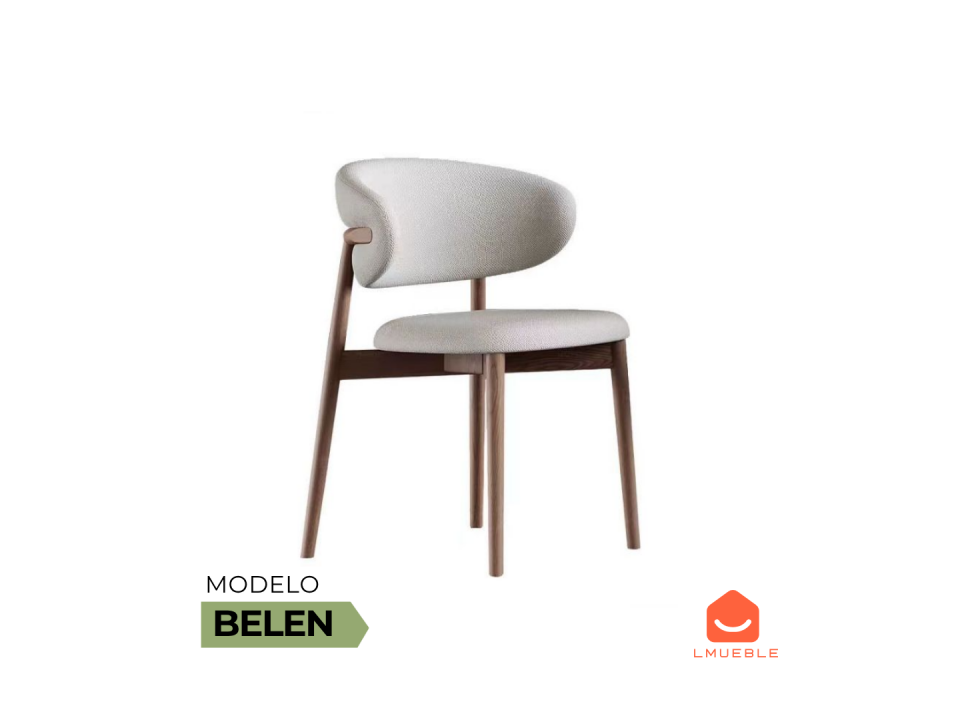 Silla de comedor Belen en tela chenille – moderna y cómoda