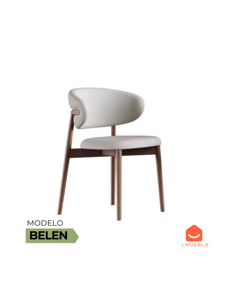 Silla de comedor Belen en tela chenille – moderna y cómoda
