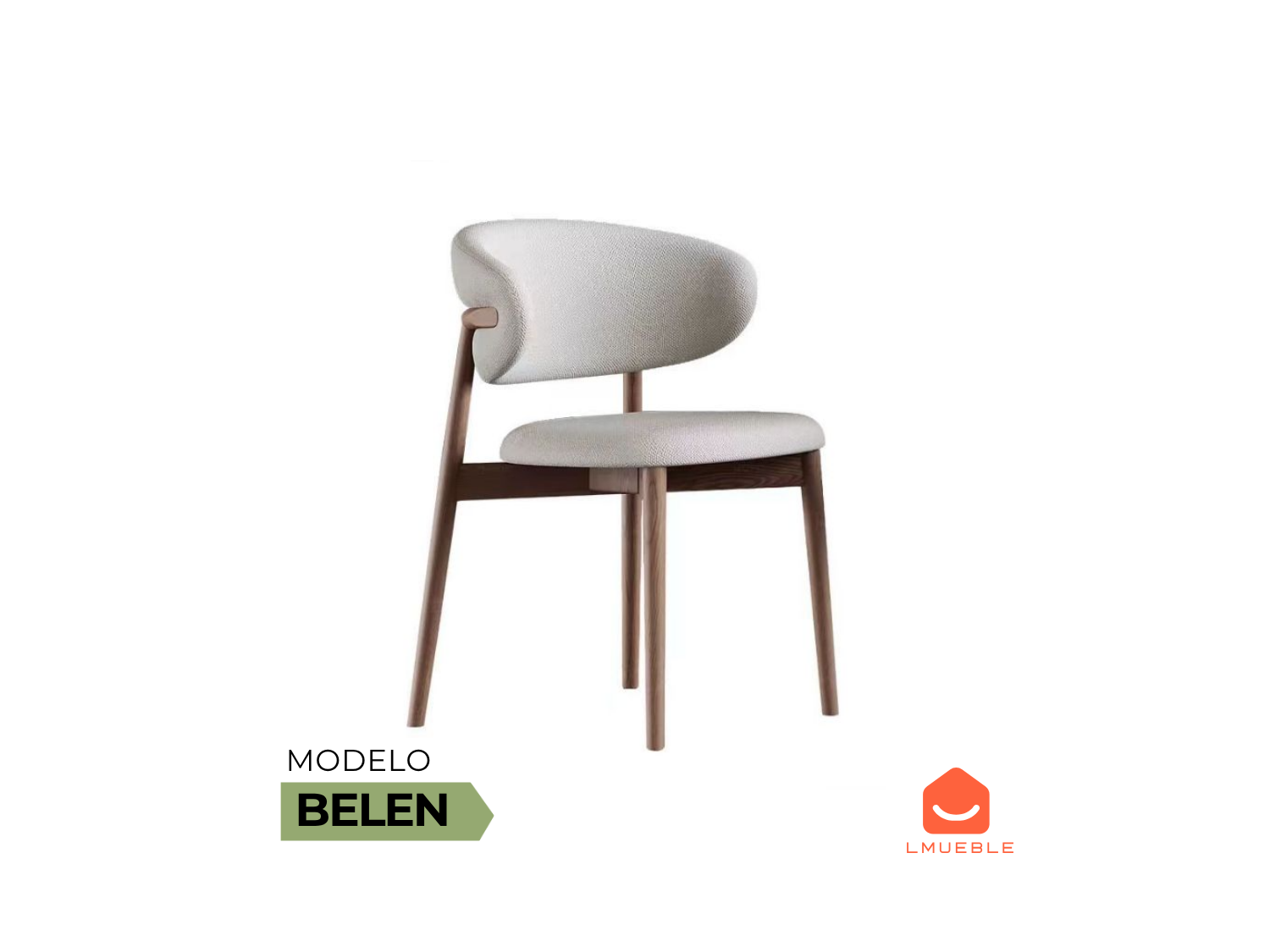 Silla de comedor Belen en tela chenille – moderna y cómoda