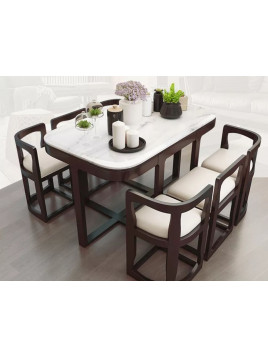 Juego de comedor de 6 sillas ahorrador de espacio minimalista