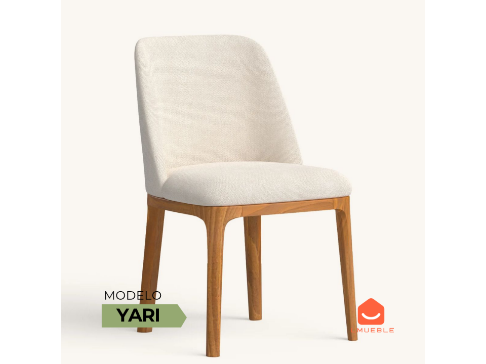 Silla de Comedor Moderna Yari en Tela Chenille – Estructura de Madera Tornillo – Medidas 50x50 cm – Fabricación a Pedido