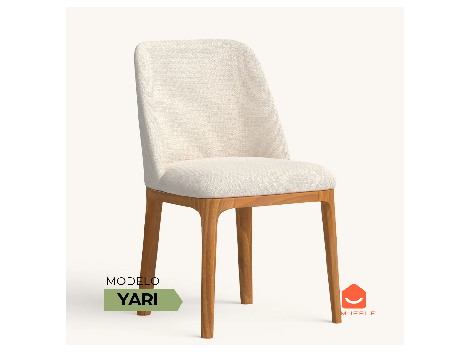 Silla de Comedor Moderna Yari en Tela Chenille – Estructura de Madera Tornillo – Medidas 50x50 cm – Fabricación a Pedido