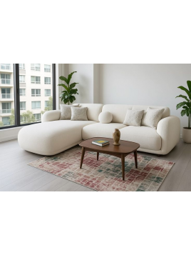 Seccional Leonela de 240x160 cm con diseño curvo y tapiz chenille antifluido