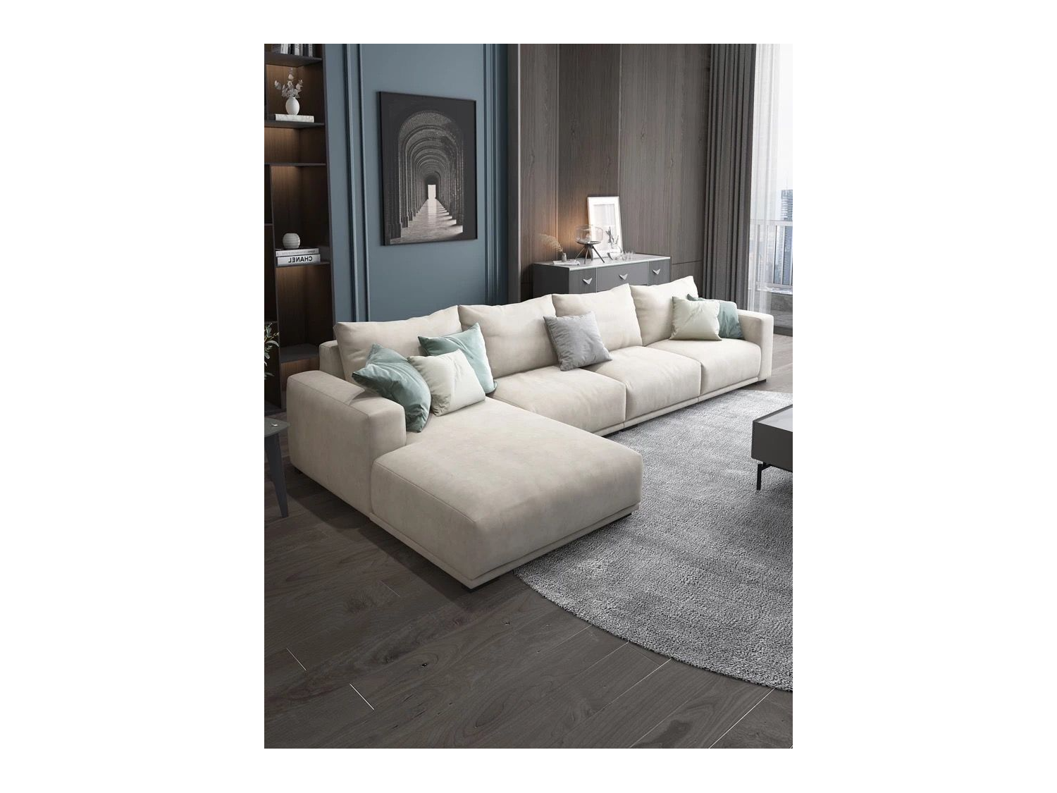 Seccional Gael en L 280x190 cm en Tela Chenille Antifluido Diseño Personalizado y Elegante