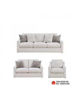 Juego de Sala Berlín 3-2-1 Estilo Americano | Tapizado Premium | Madera Tornillo | Fabricado en Perú