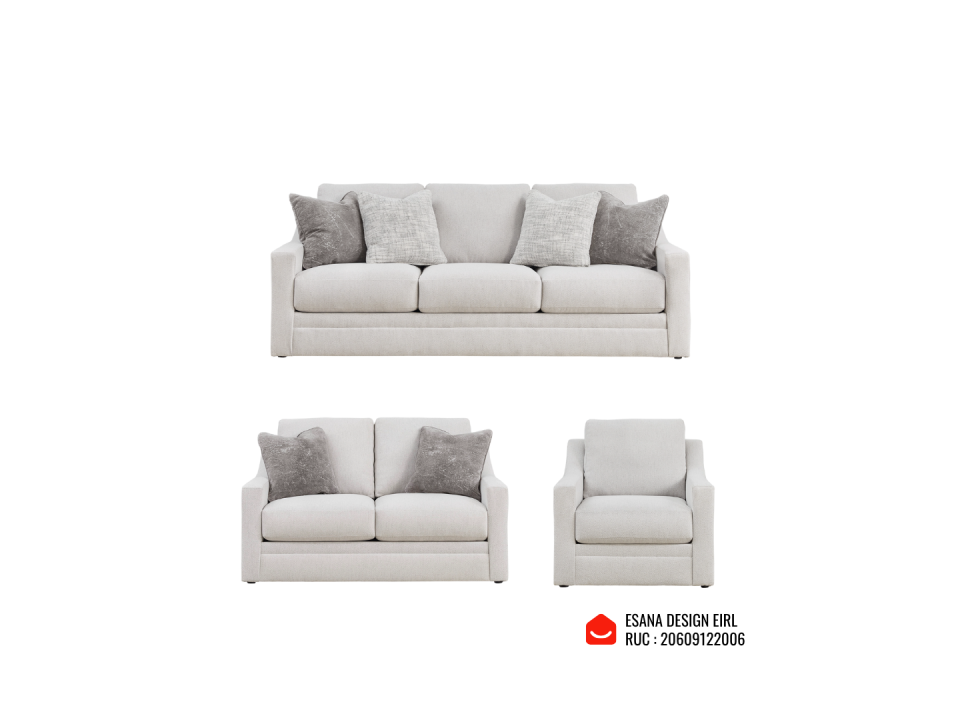 Juego de Sala Berlín 3-2-1 Estilo Americano | Tapizado Premium | Madera Tornillo | Fabricado en Perú