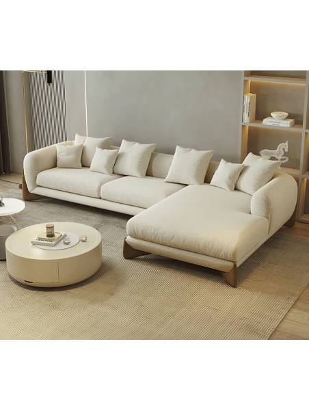 Seccional Japandi 290 cm x 180 cm en Tela Chenille Antifluido – Estilo Minimalista y Elegante | lmueble.com