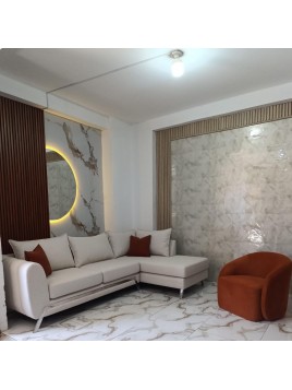 Seccional Lima + butaca en tela antifluido con patas de acero inoxidable