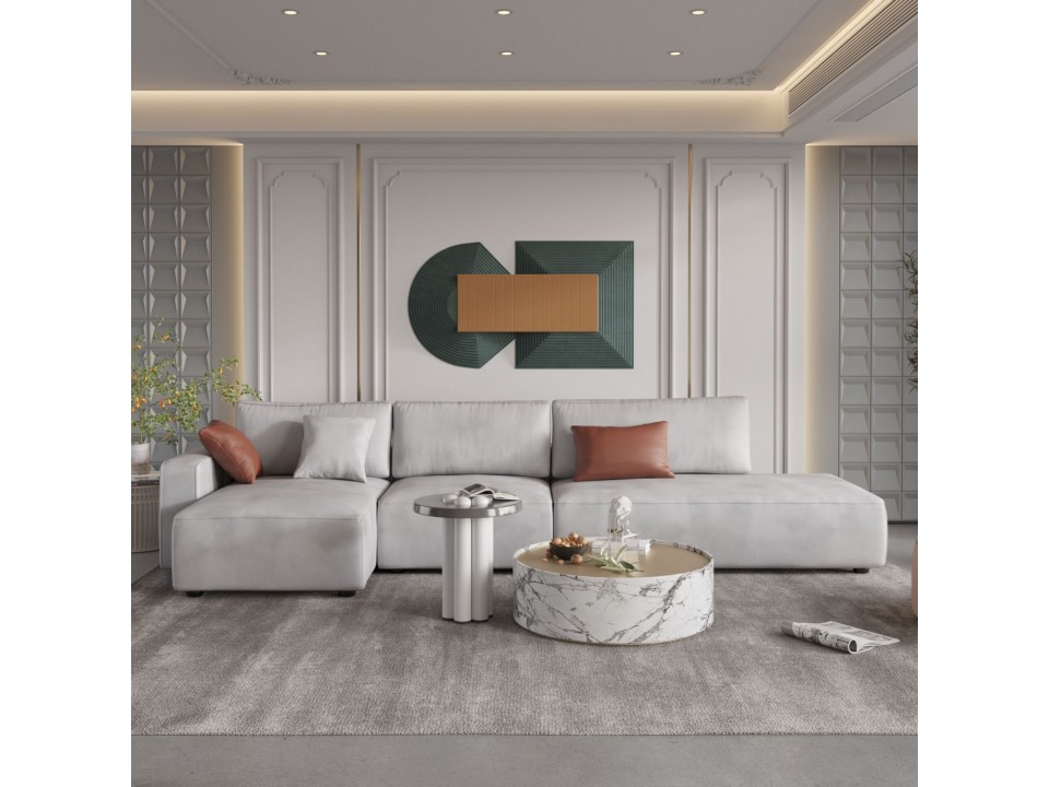 Seccional modular 4 piezas 280 cm x180 cm en tela chenille antifluido