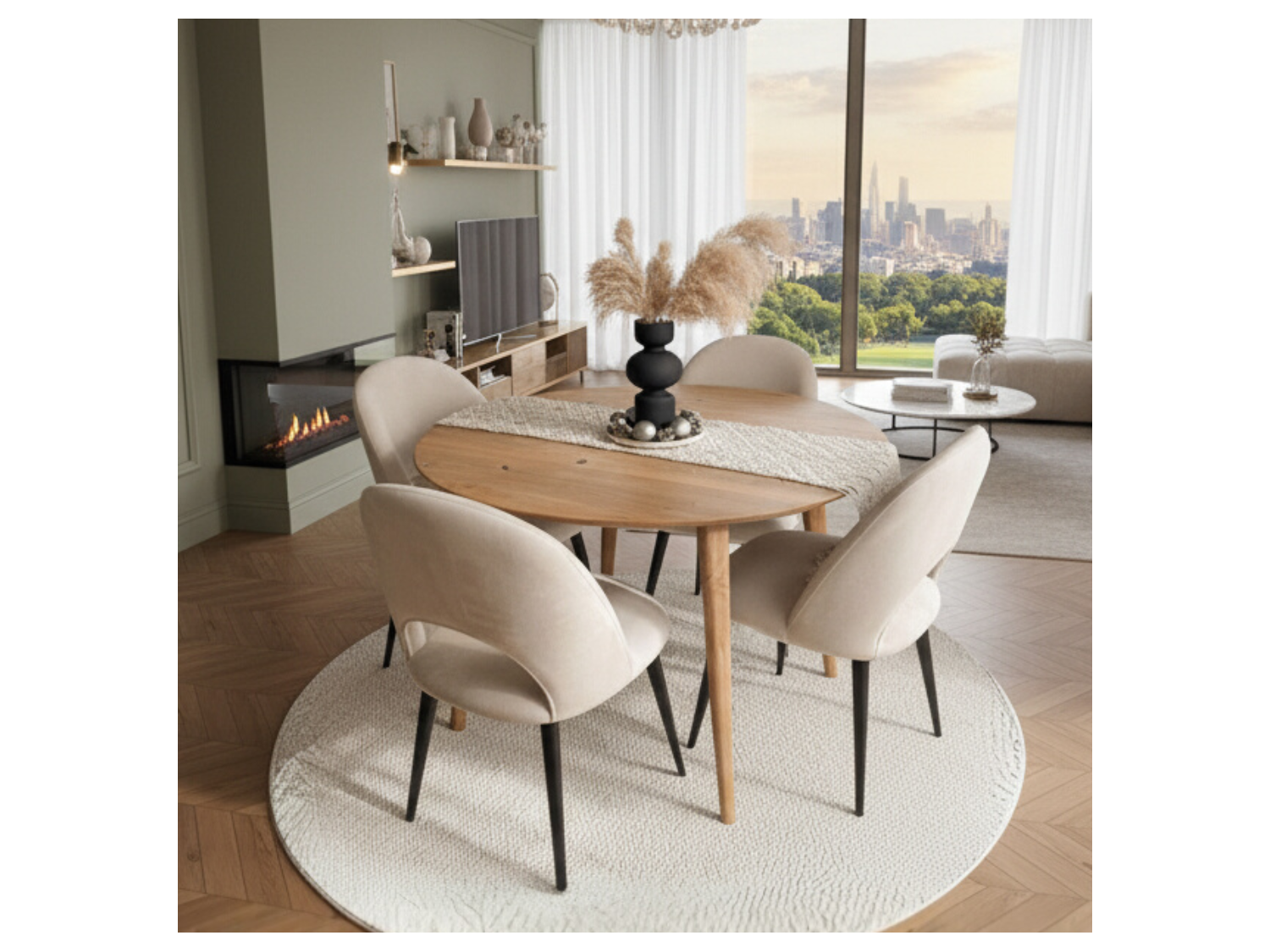 Juego de Comedor Titanium de 4 Sillas vintage