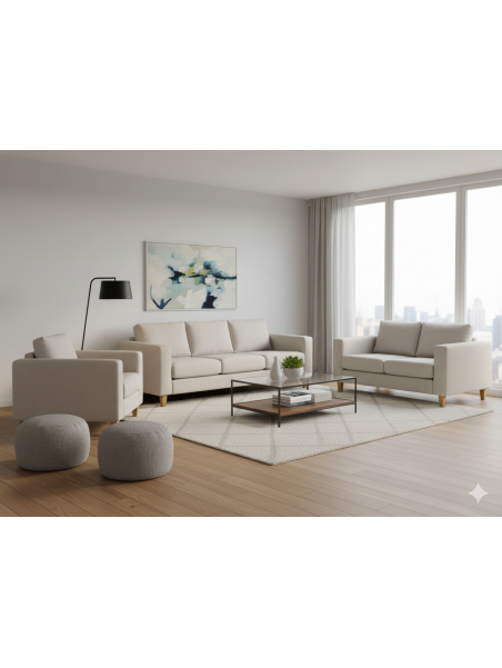 Juego de Sala square 3-2-1 en tela chenille