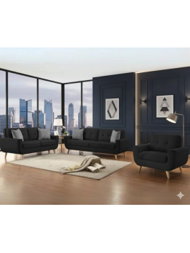 Juego de Sala Roma 3-2-1 en tela lino antifluido