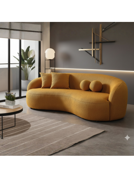 Sofa curvo melanie en tela chenille