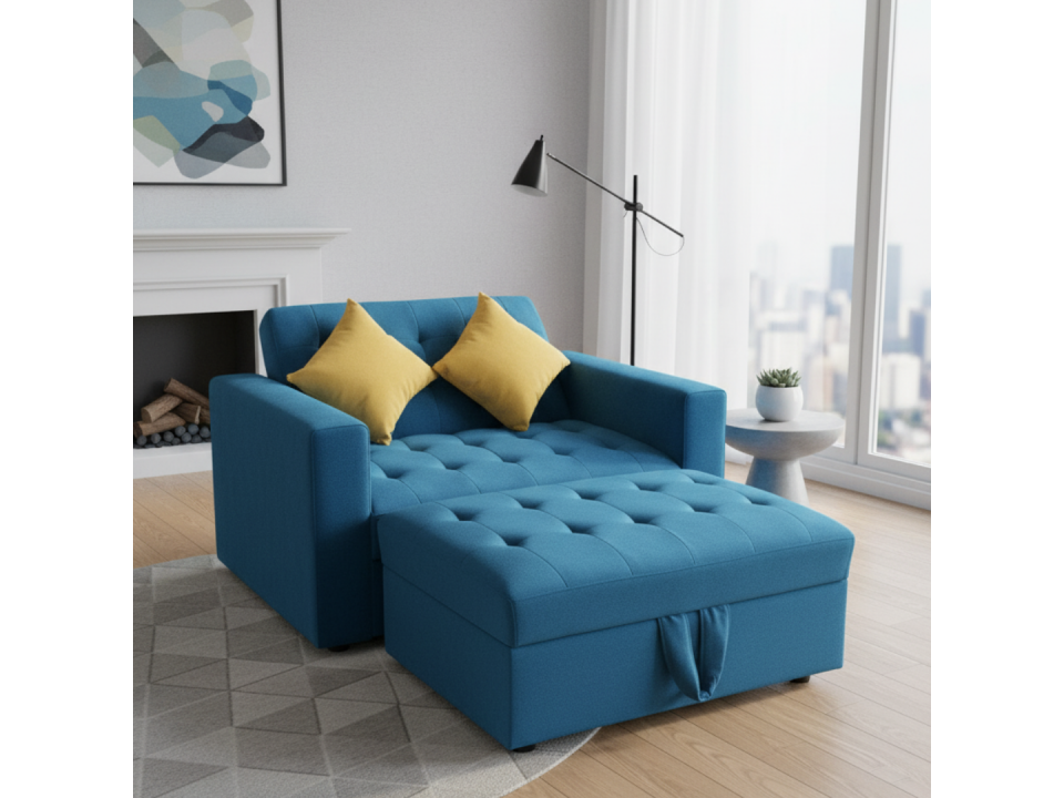 Sofá Cama en tela chenille reclinable en 180 Grados  |lmueble.com