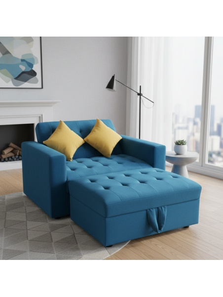 Sofá Cama en tela chenille reclinable en 180 Grados  |lmueble.com